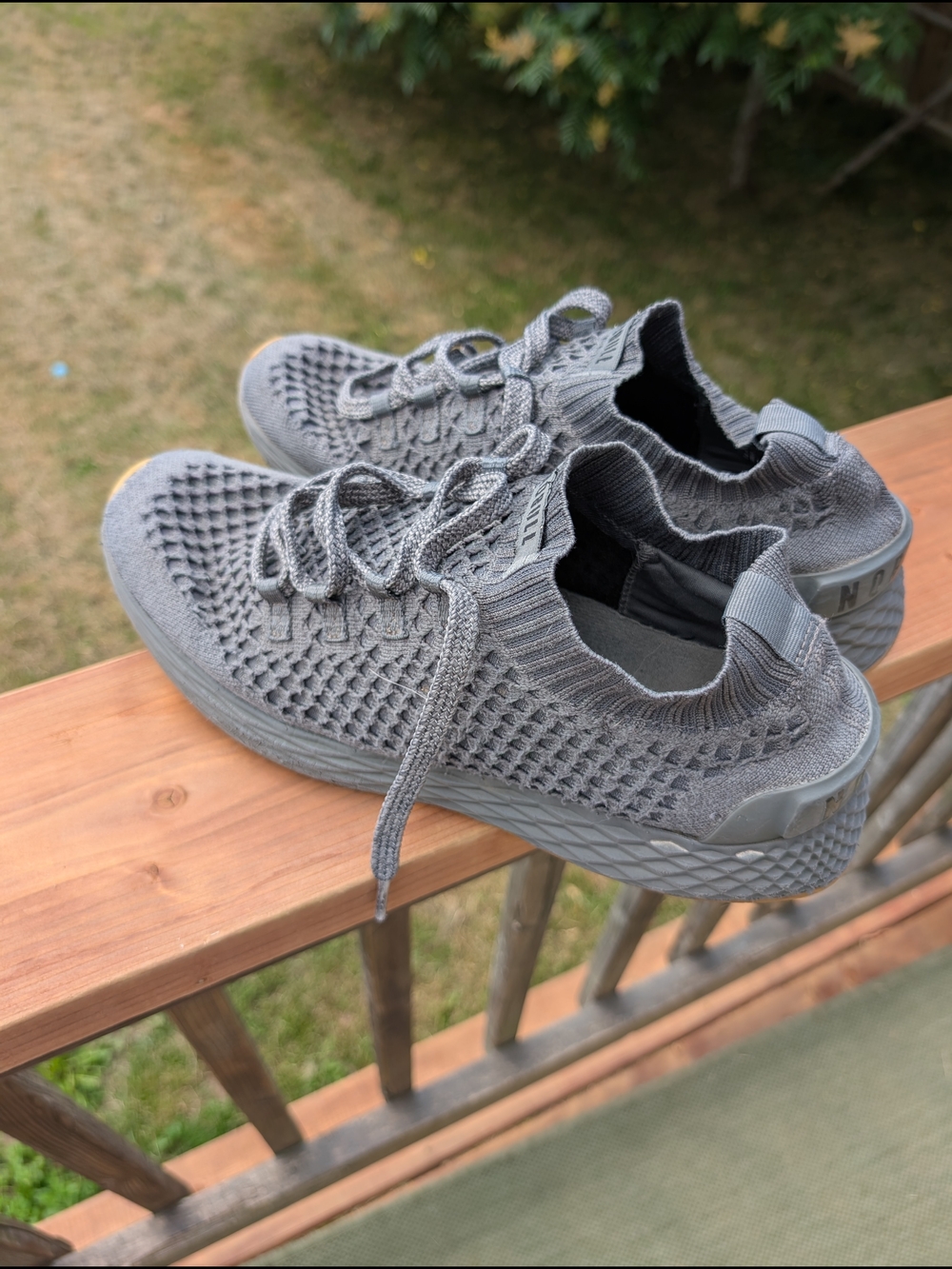 NOBULL Heathered Gray Knit Athletic Shoes